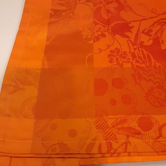 Garnier Thiebaut France Damask Jacquard Napkin replacements Orange x 3 - Picture 9 of 10
